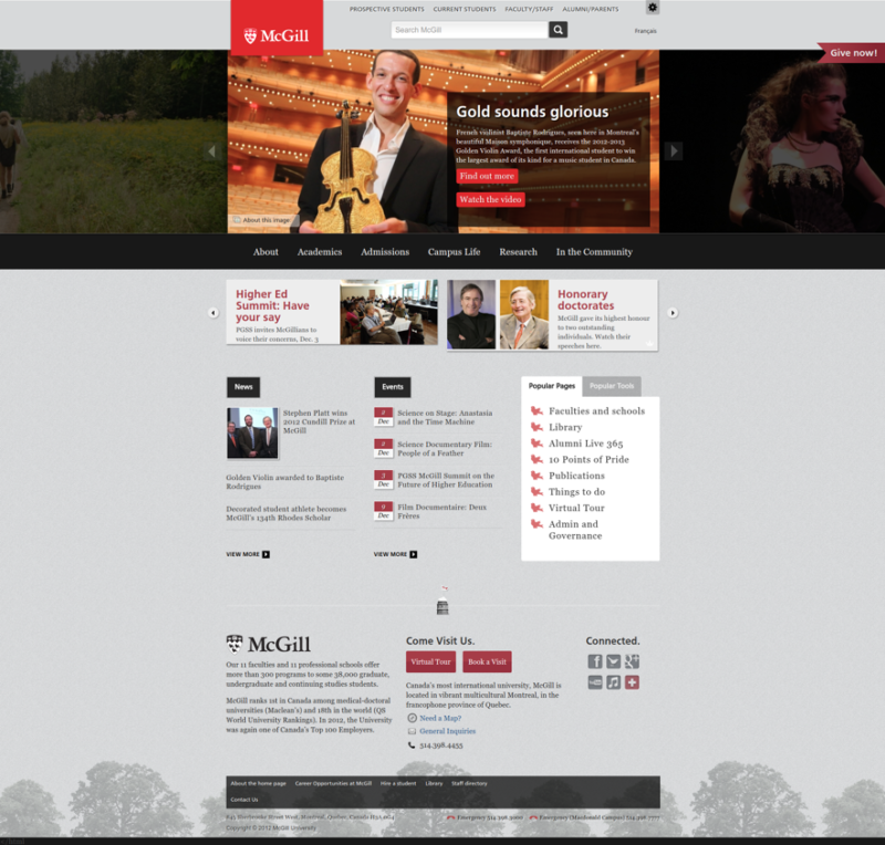 McGill Homepage 2012