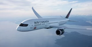 Air Canada plane in flight